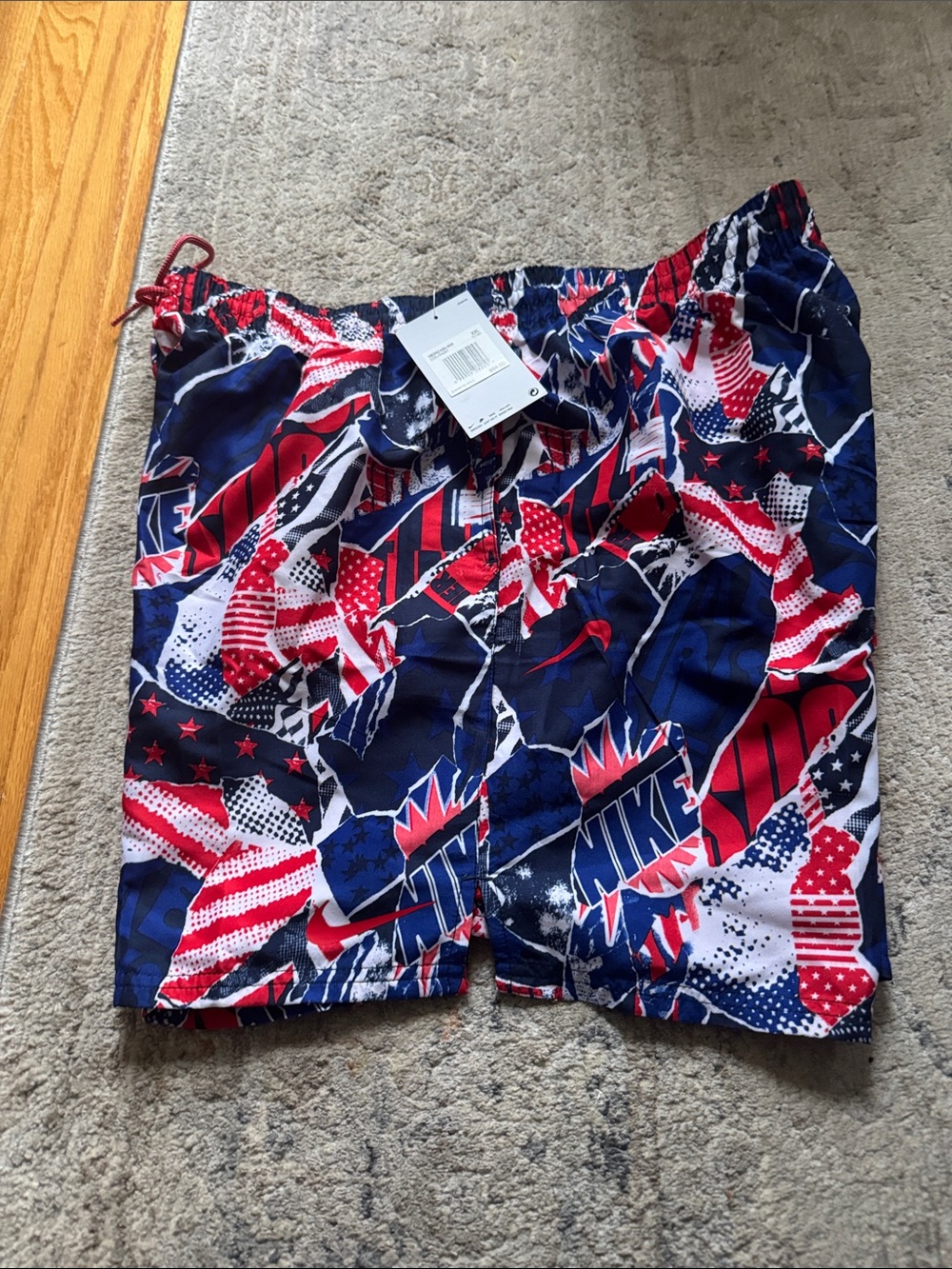 Nike Women’s Red White and Blue Graphic Athletic Shorts